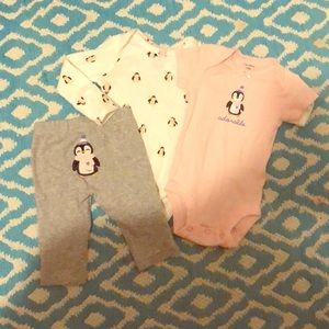 👶Carter’s Baby Girls💕Penguin🐧 Outfit